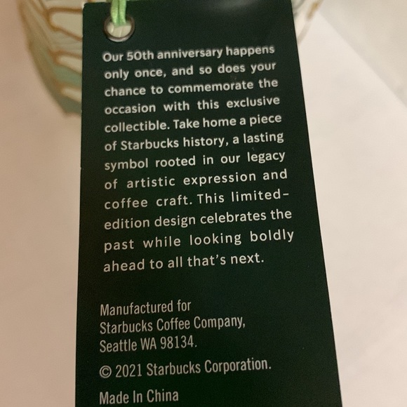 Starbucks Exclusive 50th Anniversary Glass Mug - LIMITED EDITION - Picture 3 of 5